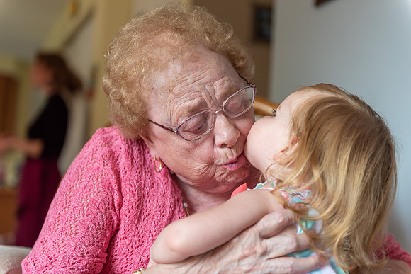 A Kiss for Great-Grandma
